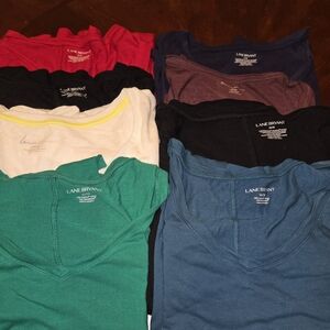 8, Lane Bryant V-Neck Long Sleeve T-Shirt Collection, Size 26/28